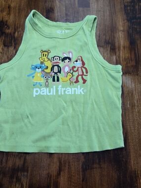 2000’s Y2K Julius Paul Frank Women’s Lime Green Tank Top M Medium